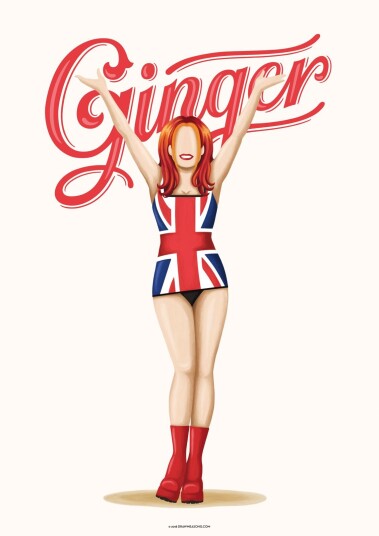 Namly Design Plakat Ginger Spice Union Jack POSTEROGYMYH