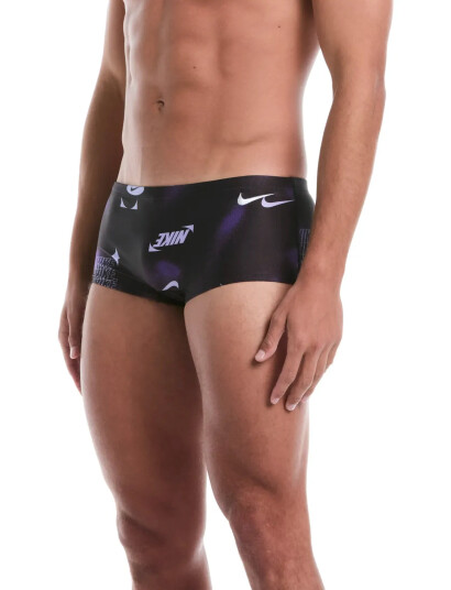 NIKE SWIM Nike Hydrastrong Multi Print Square Leg Brief - Black - 48 NIKE SWIM Nike Hydrastrong Multi Print Square Leg Brief - Black - 48