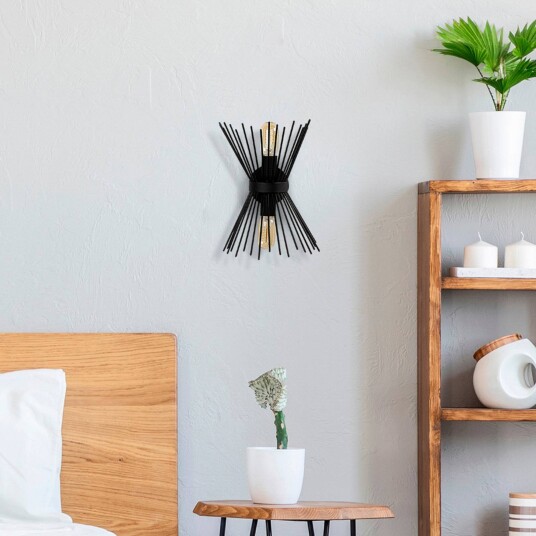 Opviq Vegglampe Kirpi 3091 opp/ned bredde 23cm svart Opviq Vegglampe Kirpi 3091 opp/ned bredde 23cm svart