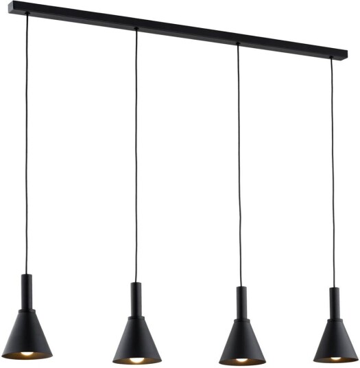 Argon Norte hengelampe svart stål lengde 114 cm 4 lyskilder Argon Norte hengelampe svart stål lengde 114 cm 4 lyskilder