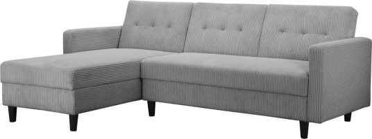 Sovesofa med enkeldivan uten sjeselong Loft24 Sovesofa Hartford II 213x153x82 cm grå Grå