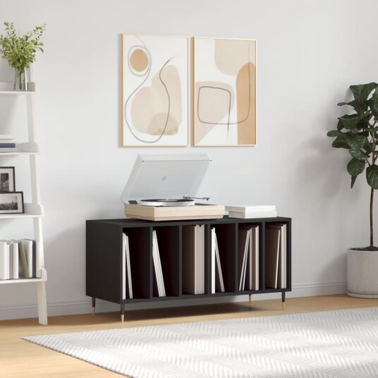 Hifi benk svart 100x38x48 cm konstruert tre
