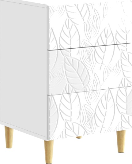  Nattbord Høgglans hvit 43 x 39,5 x 66,5 cm Konstruert tre