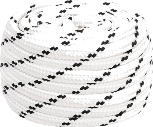  Flettet båttau hvit 20 mm x 50 m polyester