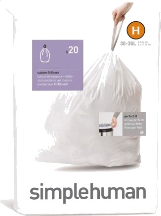 Spesialtilpassede poser, 30–35 l, kode H, 20 stk., hvite white 30-35 l Spesialtilpassede poser, 30–35 l, kode H, 20 stk., hvite white 30-35 l
