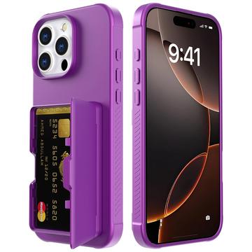 MTP Products iPhone 16 Pro Max Hybrid deksel med Speil og Kortholder Lilla