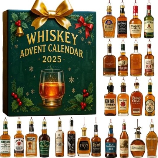 2025 Ølelskere Julekalender Whiskyelskere Julekalender Flat Hengende Juletrepynt Julegave WELLNGS