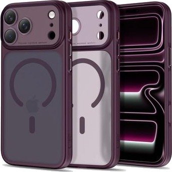 iPhone 18 Pro Max/17 Pro Max Tech-Protect MagPrime MagSafe CC hybrid-deksel - matt Burgunderrød