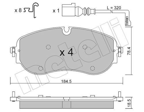 Bremseklosser sett METELLI 22-1320-0