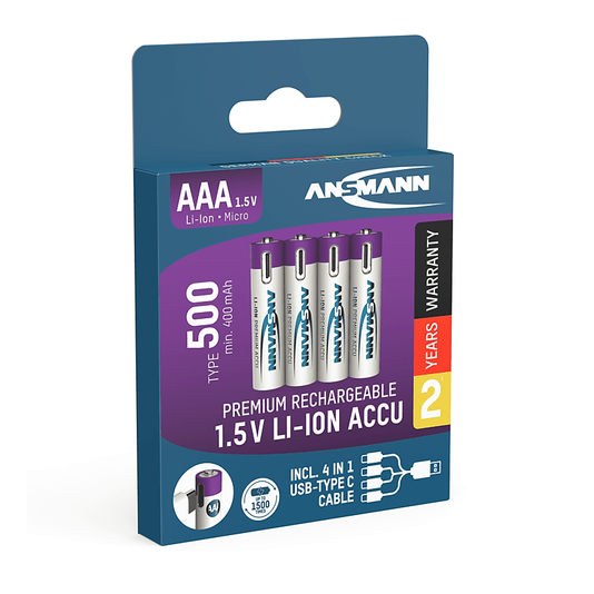 ANSMANN LI ION 1.5V – AAA – TYPE C – 4PK ̵ ANSMANN LI ION 1.5V – AAA – TYPE C – 4PK ̵