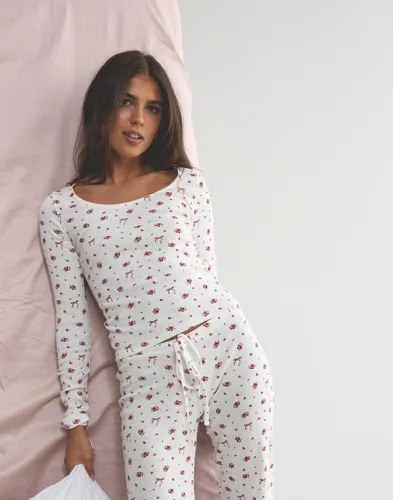 Nelly Rød Cute Print LS Top