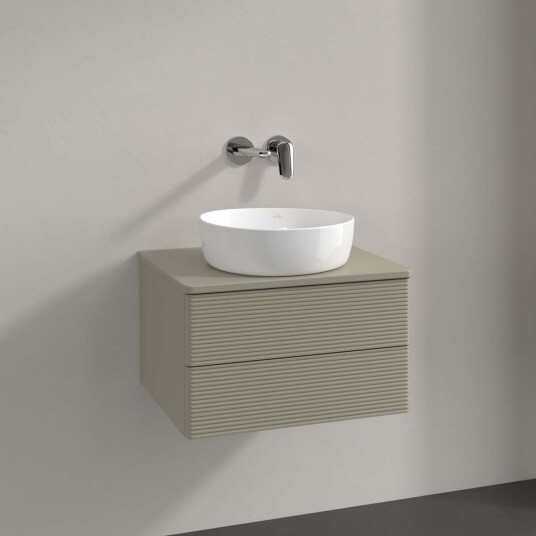 Villeroy & Boch Antao Servantskap med 2 skuffer 60x50x36 cm m/lys Steingrå Matt Villeroy & Boch Antao Servantskap med 2 skuffer 60x50x36 cm m/lys Steingrå Matt