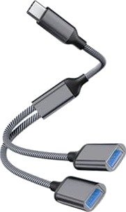 Type-C til Dual USB 2.0-adapter Grey