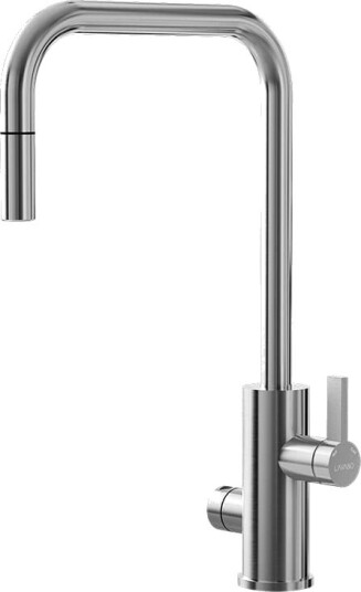 Lavabo Blandebatteri Alkymist 588 Med Uttrekkbar Tut Og Avstengingsventil Stainless Steel