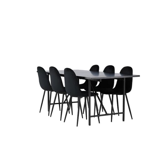 Venture Home Spisegruppe Venture Home Astrid med 6 Polar Fløyel Stoler GR23528