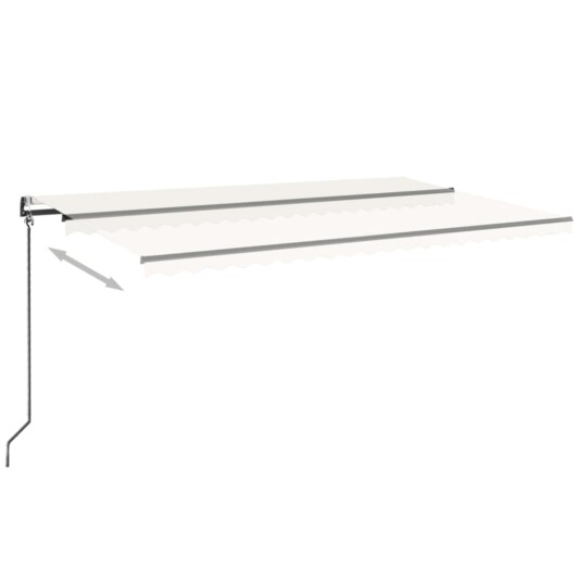 vidaXL Automatisk markise med vindsensor og LED 500x350 cm kremhvit