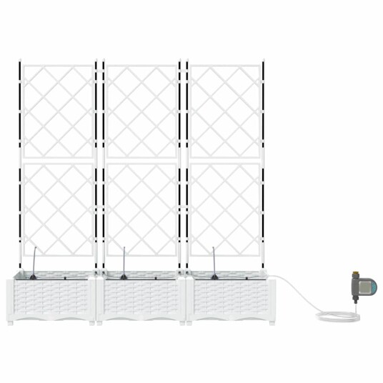 Hageplanter med vanning system 3 stk Hvit Hageplanter med vanning system 3 stk Hvit