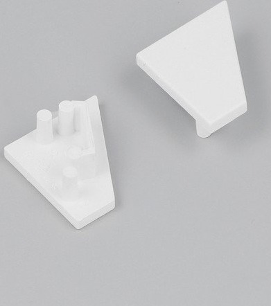 Topmet 1 stk. Endestykke CORNER10.V2 Hvit