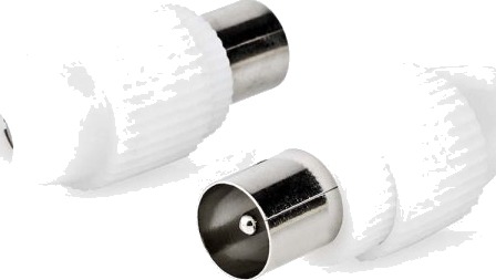 Nedis Koaksialkontakt 75 Ohm Nikkelbelagt Rett Hvit - 2 stk