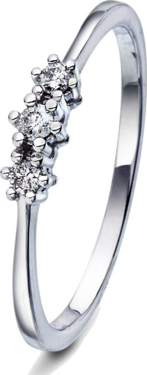 Nora by Gullfunn, Diamantring i 375 hvitt gull 0,09 ct