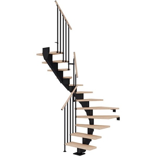 Dolle Hamburg U-trapp Svart-classic Iii-hvitoljeret Eik-75-13 - Loddret Høyde 259 301 Cm