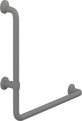 Pressalit Plus vinkelhåndtak 90° 400x475mm venstre antrasittgrå