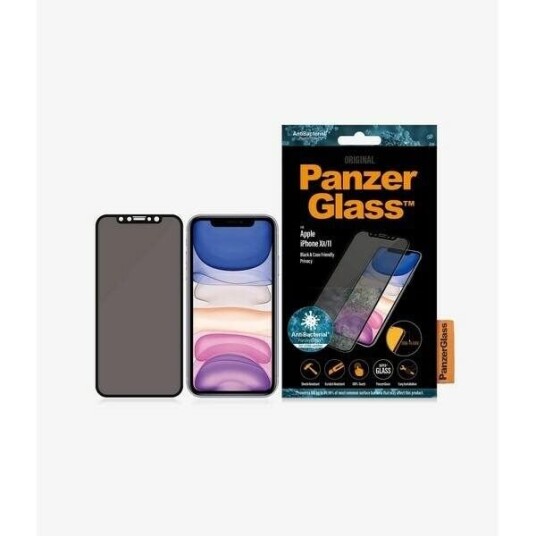 PanzerGlass Edge-To-Edge Skjermbeskytter for iPhone 11/XR med Personvern - Svart