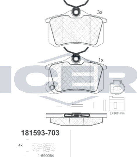 Bremseklosser sett ICER 181593 703