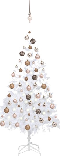 vidaXL Kunstig juletre med LED og kulesett 150 cm PVC hvit vidaXL Kunstig juletre med LED og kulesett 150 cm PVC hvit