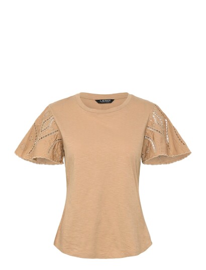 Lauren Ralph Lauren Indie Ctn Slub Jrsy Knt Pullover Beige XS