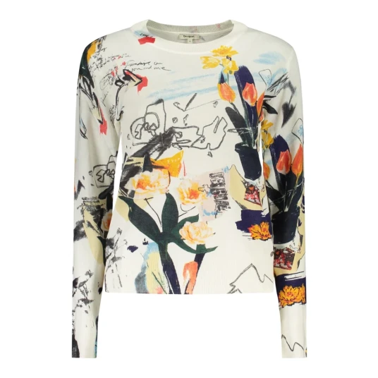 Desigual, Dame, Strikkevarer, Hvit, L, Desigual, Dame, Strikkevarer, Hvit, L,