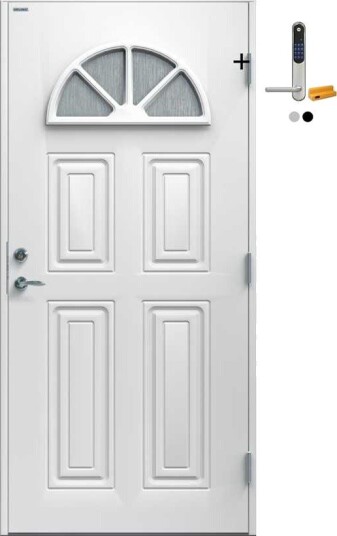 Ytterdør Diplomat Cristine Cotswold Glass med Yale Doorman Classic Home