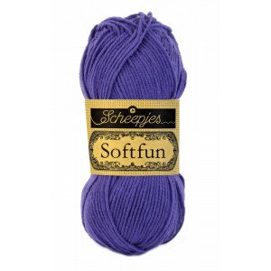 Scheepjes Softfun Garn Unicolor 2463 Mørk Lilla Scheepjes Softfun Garn Unicolor 2463 Mørk Lilla