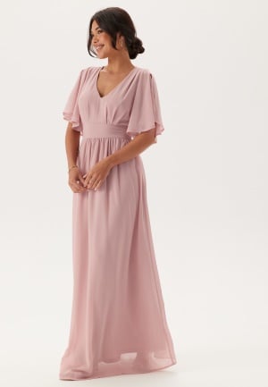 Bubbleroom Occasion Butterfly Sleeve Chiffon Gown Light pink 50