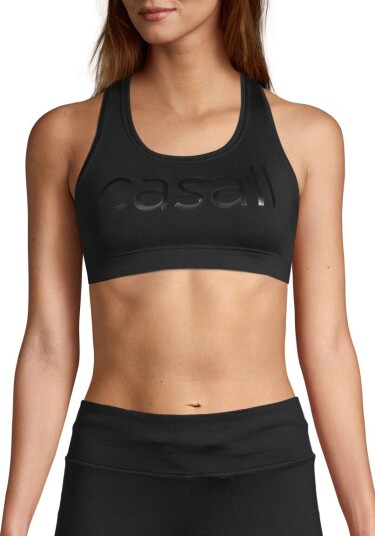 Casall Iconic Wool Sports Bra Black Logo S/AB Casall Iconic Wool Sports Bra Black Logo S/AB