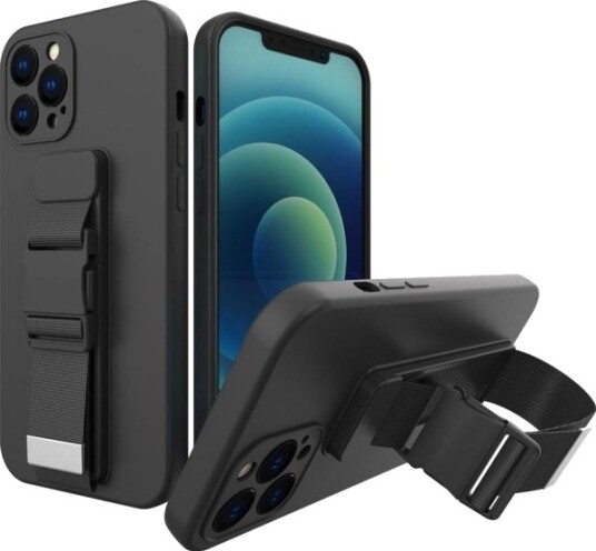 Gel Etui Med Snor Og Lanyardkjedepung Til Samsung Galaxy A52s 5G/A52 5G/A52 4G Svart