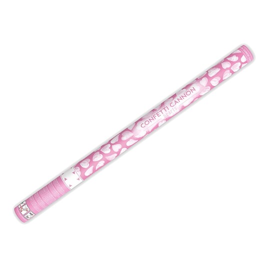 PartyDeco Konfettikanon Hjerter Hvite - 80 cm PartyDeco Konfettikanon Hjerter Hvite - 80 cm