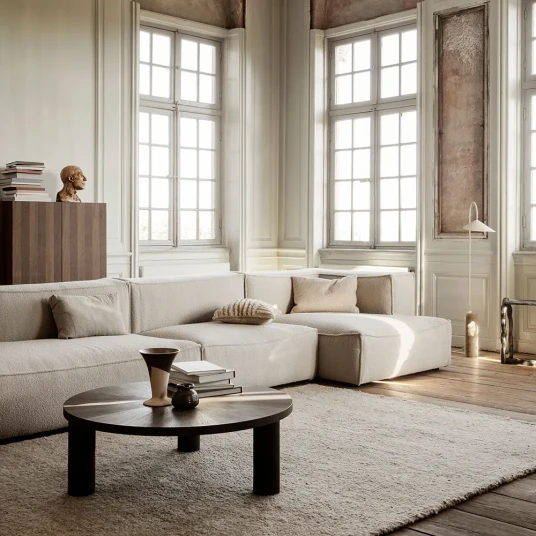 Ferm Living Catena Sofa Center L100   Wool Boucle   Natural