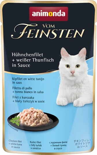 Animonda Vom Feinsten Våtfôr Adult I Saus + Hvit Tunfisk I Saus Kyllingfilet 18 X 50 G