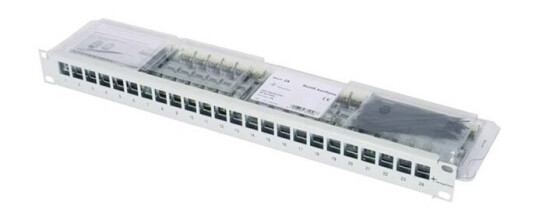 Telegärtner 100007012 24 Porte Netværk-Patchpanel 483 Mm (19) Cat 6A 1 U Gråhvid (Ral 7035) Med Stik