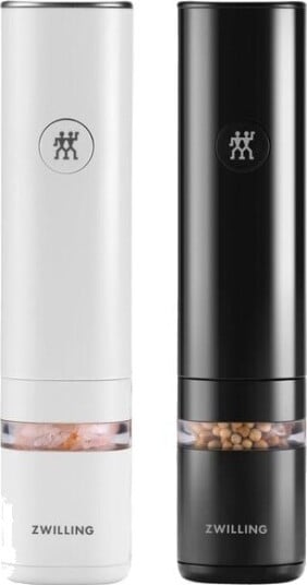 Zwilling Enfinigy Salt  Og Pepperkvernsett Svart Hvit Keramikk Plast Pepper Salt Li Ion 48 Mm