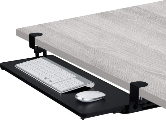 Tastaturbrett under skrivebordet med klemmer – plassbesparende design