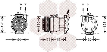 AC-kompressor VAN WEZEL 0100K009