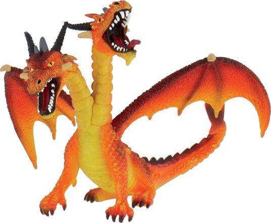 Bullyland Tohodet Dragefigur Oransje 10 Cm Fra 3 År