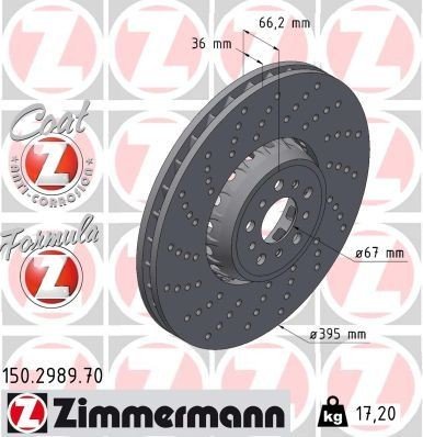Bremseskive ZIMMERMANN 150.2989.70