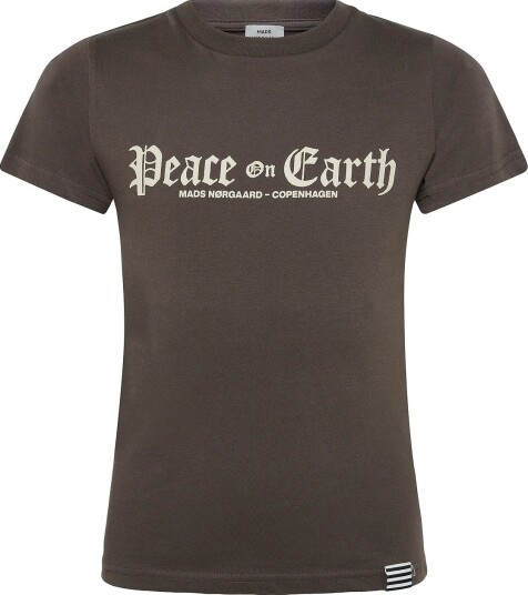 Mads Nørgaard Printed Tee Thorlino Peace Tee - TURKISH COFFEE - 104