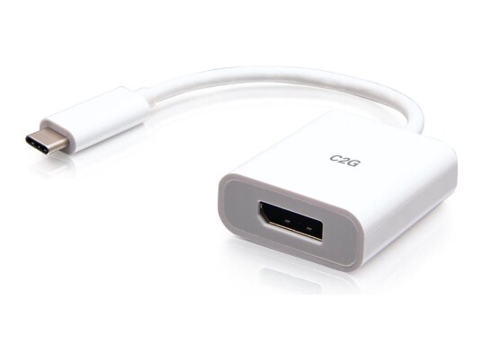 C2G USB-C to DisplayPort Adapter Converter - 4K 60Hz - White - video adapter - 24 pin USB-C til DisplayPort