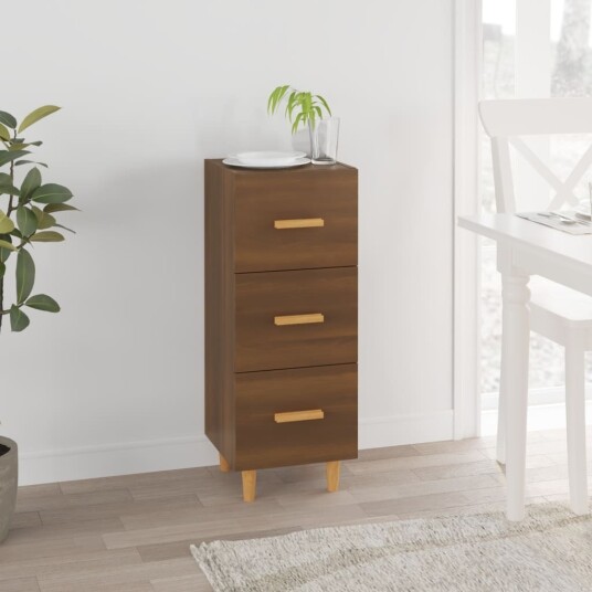 vidaXL Skjenk brun eik 34,5x34x90 cm konstruert tre