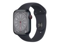Apple Watch Series 8 GPS + Cellular 45 mm midnattsaluminium fluorelastomer midnatt