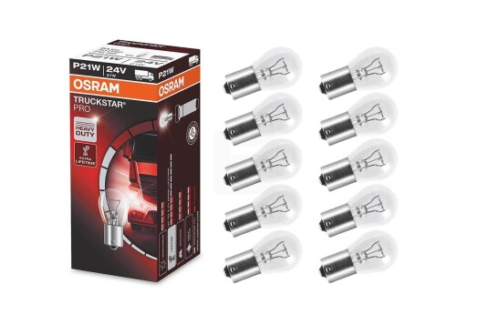 Osram Truckstar Pro P21W 24v halogenpærer Osram Truckstar Pro P21W 24v halogenpærer